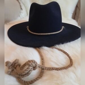The Salting Unisex 100 % Wool Hat with Rope Detail USA Made